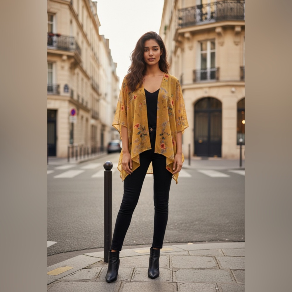 Floral Yellow Kensie Cardigan